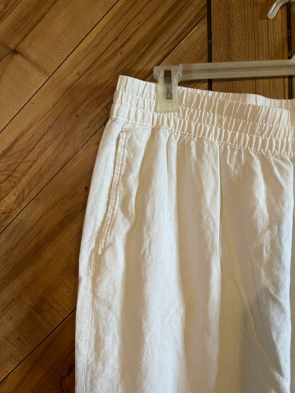 Old Navy Women’s XL White High Rise Wide Leg Linen Blend Summer Beach Pants - Picture 3 of 10